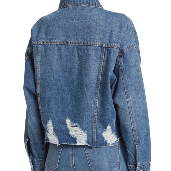 Blank NYC Distressed Denim Jacket NWT Size M - Picture 5 of 8